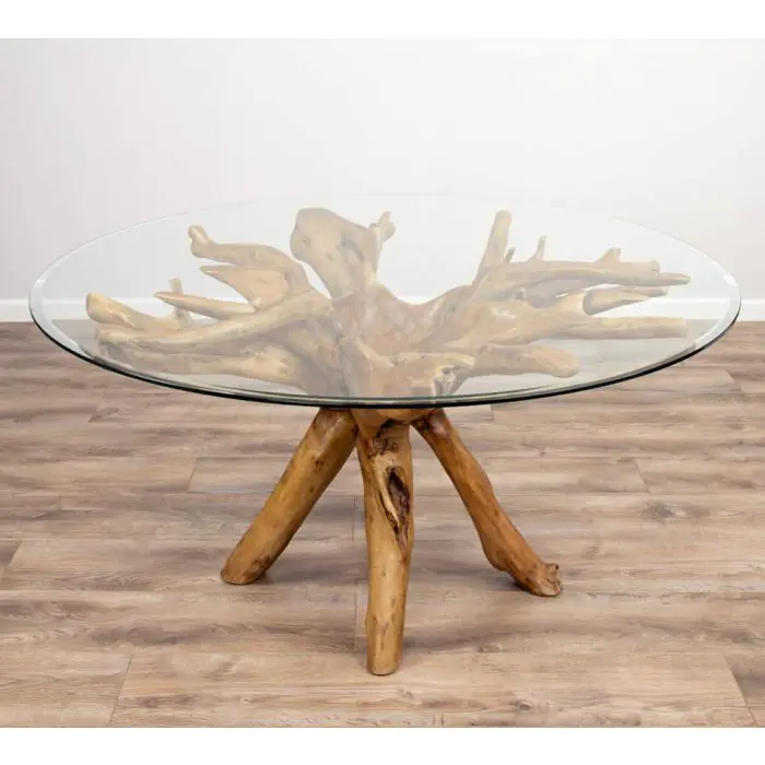 1.5m Reclaimed Teak Root Circular Dining Table - 2