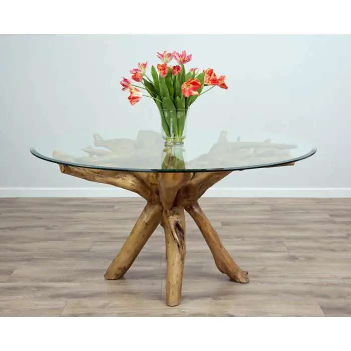 1.5m Reclaimed Teak Root Circular Dining Table - 0