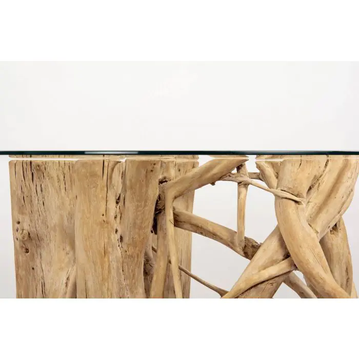 1.5m Java Root Dining Table with 6 Velveteen Ring Back Dining Chairs - 13