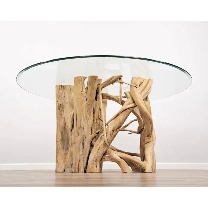 1.5m Java Root Circular Dining Table with 6 Latifa Chairs - 9