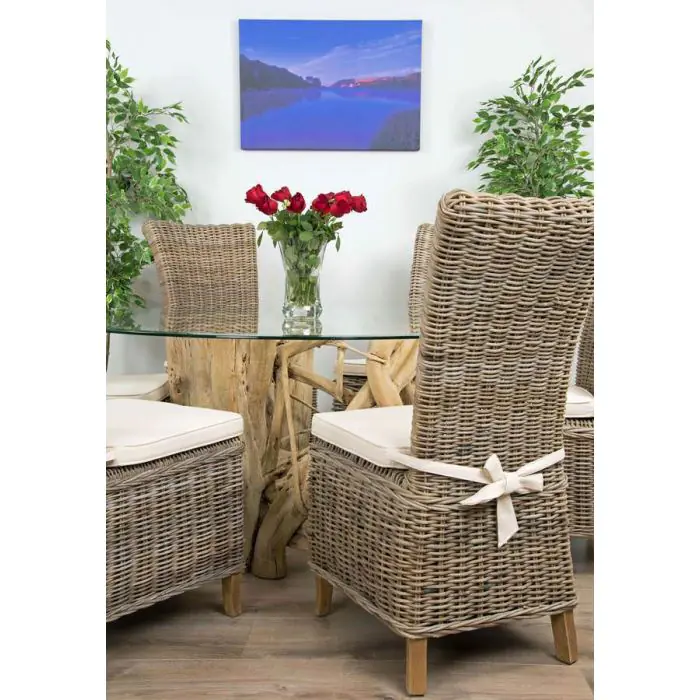 1.5m Java Root Circular Dining Table with 6 Latifa Chairs - 2