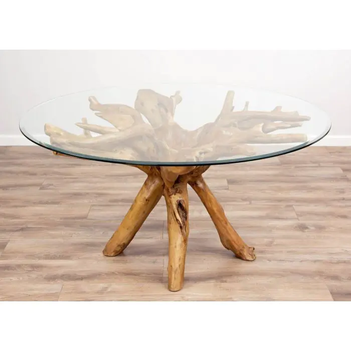 1.5m Reclaimed Teak Root Circular Dining Table - 3