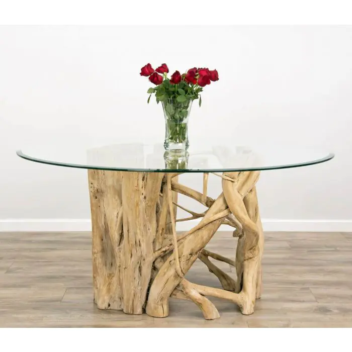 1.5m Java Root Circular Dining Table with 6 Latifa Chairs - 12