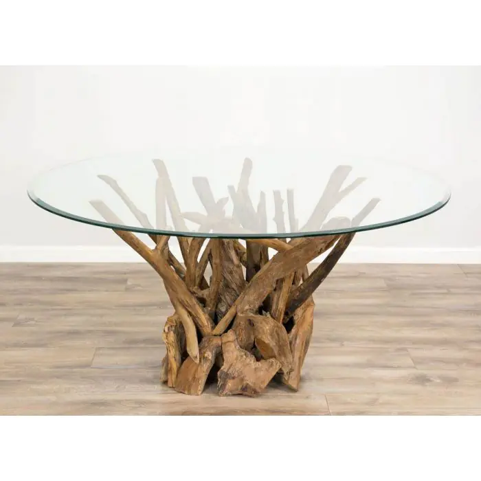 1.5m Reclaimed Teak Root Piece Circular Dining Table - 5