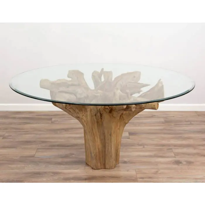 1.5m Reclaimed Teak Flute Root Circular Dining Table  - 1