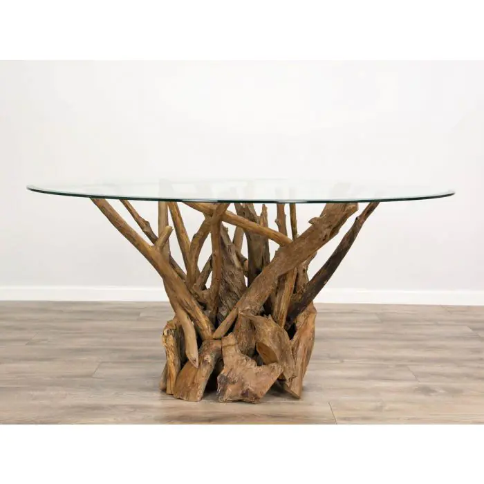 1.5m Reclaimed Teak Root Piece Circular Dining Table - 4