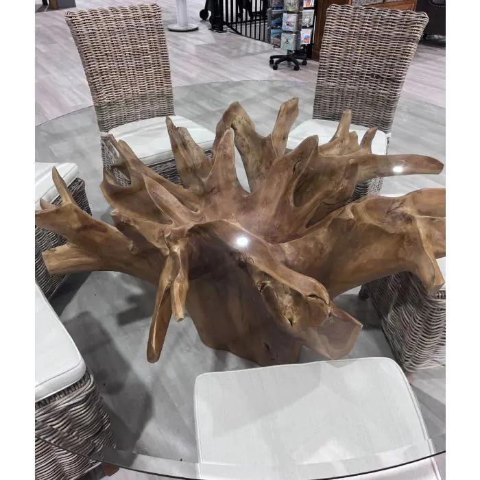 2m Reclaimed Teak Flute Root Circular Dining Table  - 3