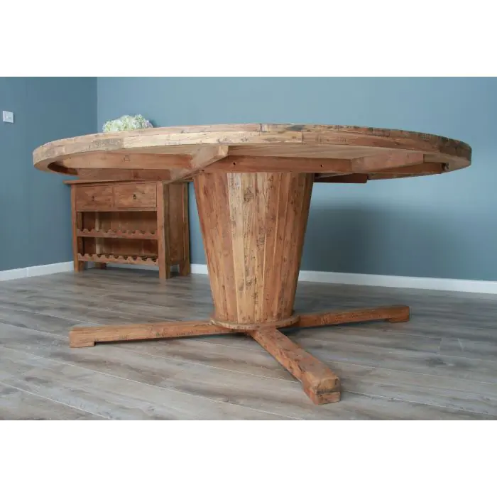 1.8m Reclaimed Teak Character Dining Table with 8 Latifa Chairs - 13