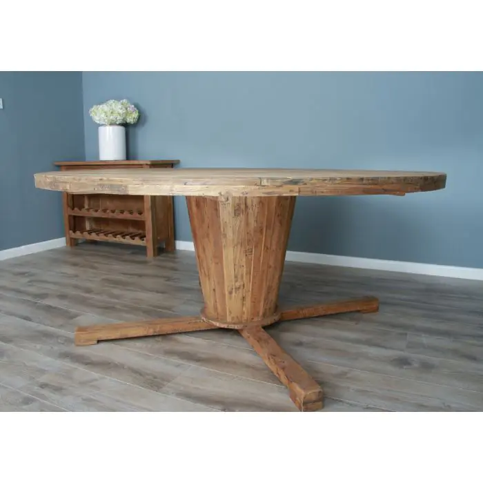 1.8m Reclaimed Teak Character Dining Table - 5