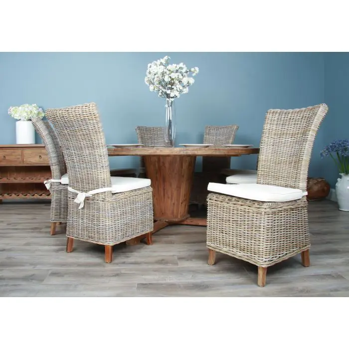 1.8m Reclaimed Teak Character Dining Table with 8 Latifa Chairs - 6