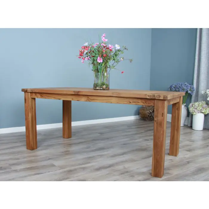 1.8m Reclaimed Teak Taplock Dining Table with 6 or 8 Santos Chairs - 10