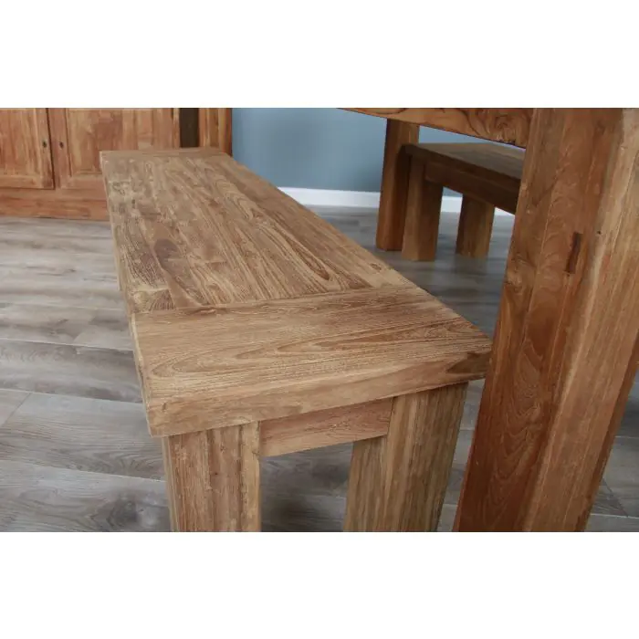 1.6m Reclaimed Teak Taplock Backless Dining Bench  - 2