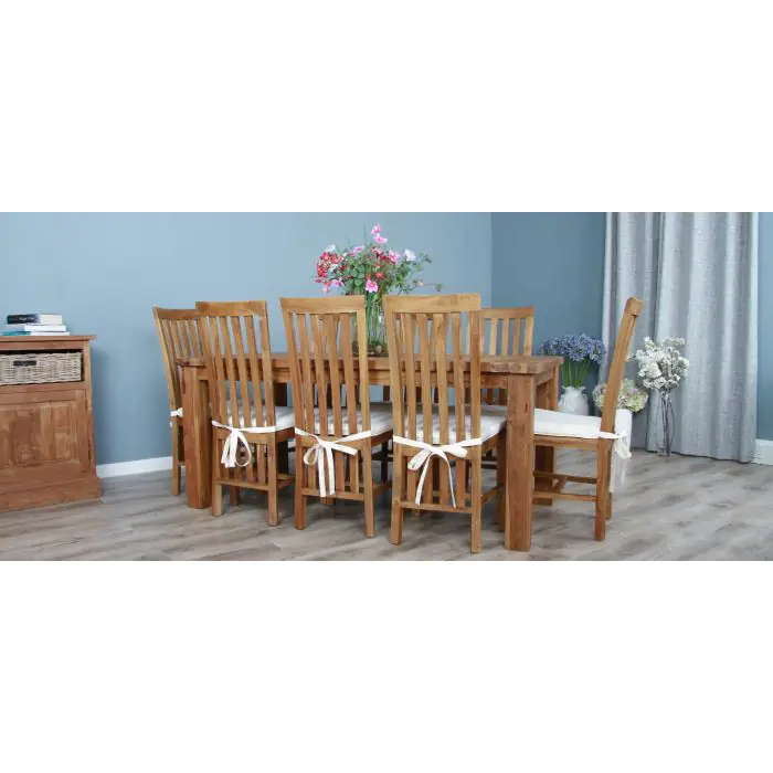 1.8m Reclaimed Teak Taplock Dining Table with 6 or 8 Santos Chairs - 6