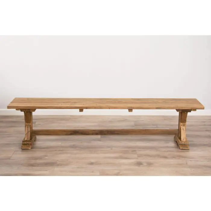 2.8m Reclaimed Teak Refectory Backless Bench - 2