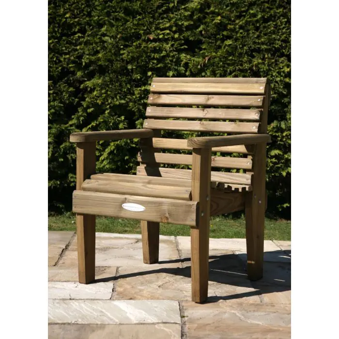 2.4m Douglas Fir Woodland Table with 6 Woodland Armchairs - 3