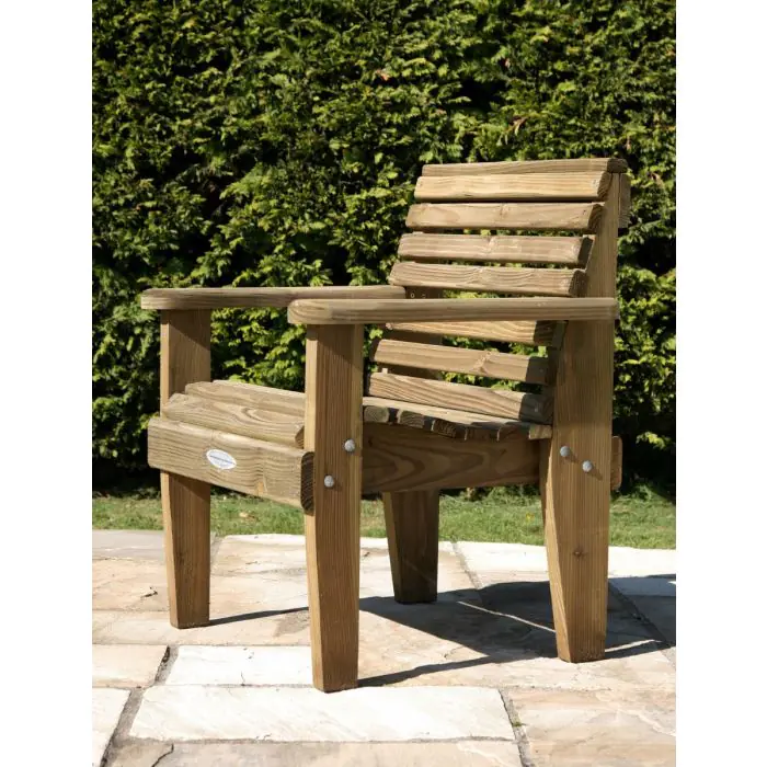 2.4m Douglas Fir Woodland Table with 6 Woodland Armchairs - 4