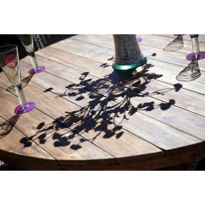 1.3m Reclaimed Teak Character Garden Table with 6 Donna Chairs - 2