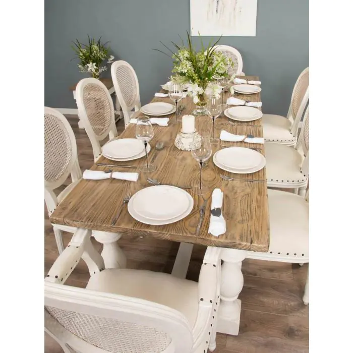 2.4m Ellena Dining Table with 6 Ellena Chairs & 2 Armchairs - 4