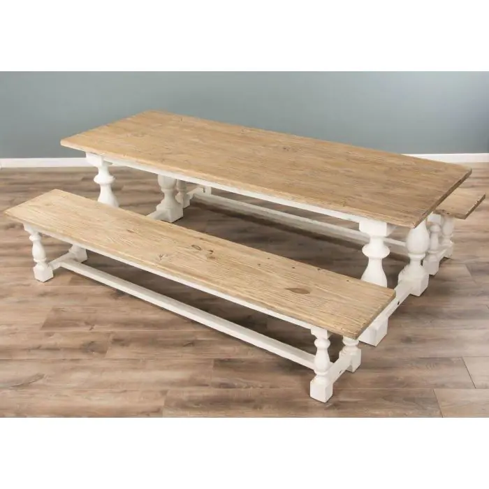 2.4m Ellena Dining Table with 2 Backless Benches - 3