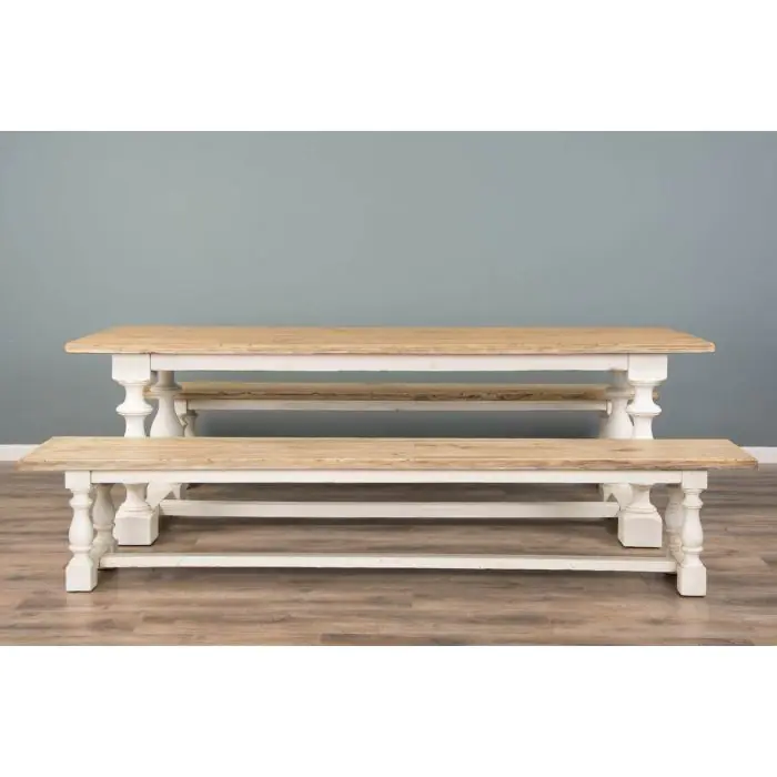 2.4m Ellena Dining Table with 2 Backless Benches - 7