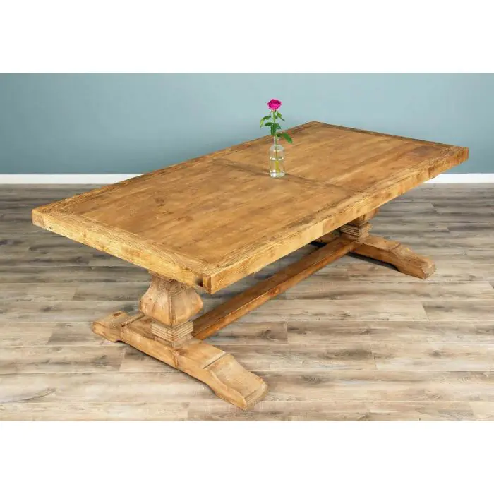 2.4m Reclaimed Elm Pedestal Dining Table - 4