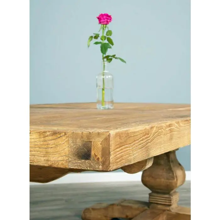 2.4m Reclaimed Elm Pedestal Dining Table with 5 Donna Armchairs and 1 Bench - 7