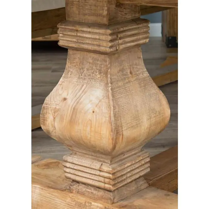2.4m Reclaimed Elm Pedestal Dining Table with 8 Donna Armchairs - 12