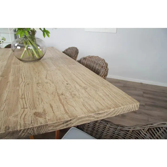 2.4m Industrial Chic Cubex Dining Table with Black Legs & 6 Scandi Armchairs - 6