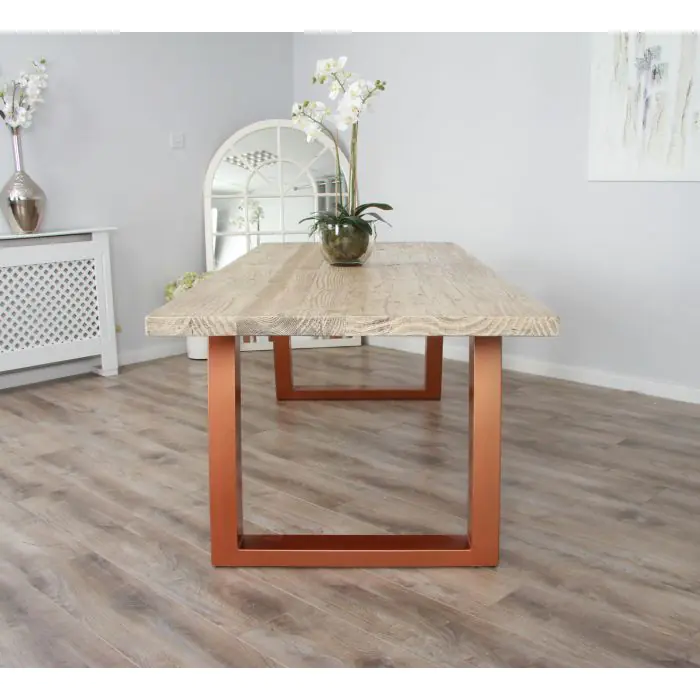 2.4m Industrial Chic Cubex Dining Table with Black Legs & 6 Urban Fusion Chairs   - 11