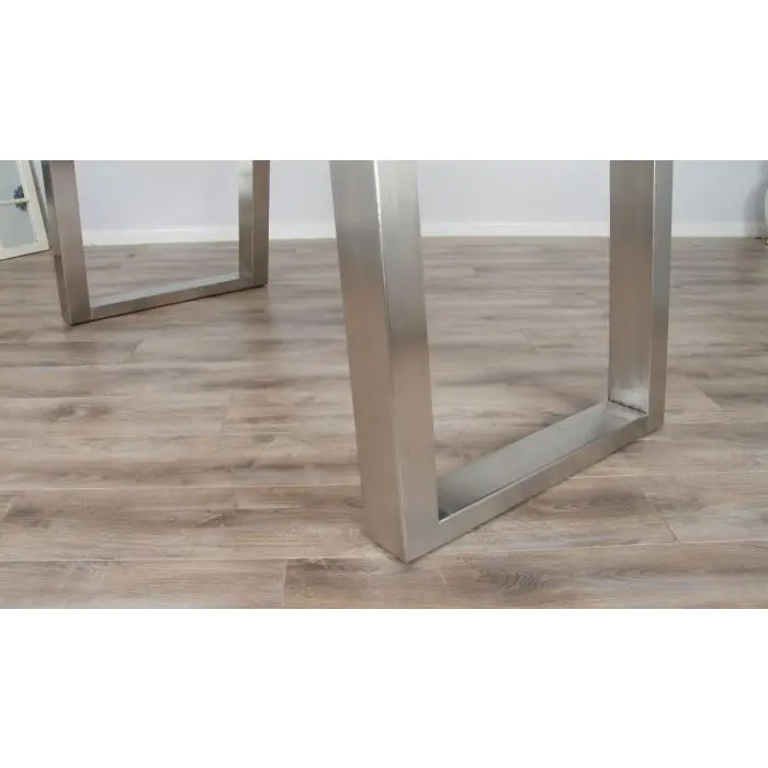 2.4m Industrial Chic Cubex Dining Table - Stainless Steel Legs - 3