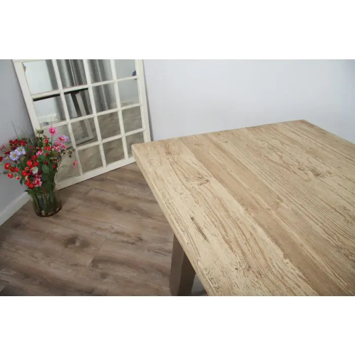 2.4m Industrial Chic Cubex Dining Table - Stainless Steel Legs - 6