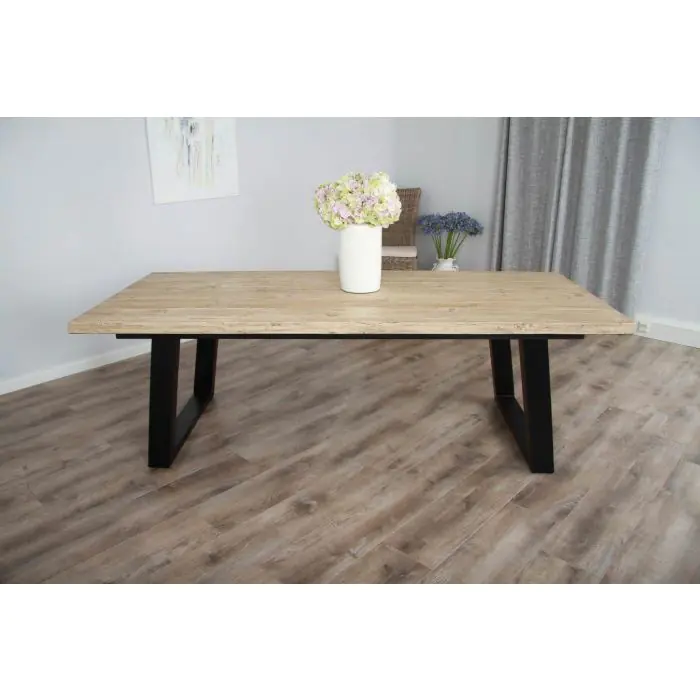 2.4m Industrial Chic Cubex Dining Table - Black Legs - 5