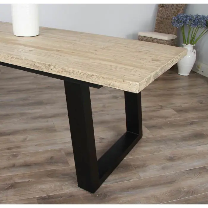 2.4m Industrial Chic Cubex Dining Table - Black Legs - 7