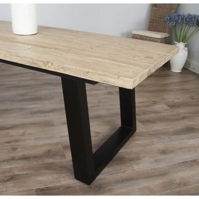 2.4m Industrial Chic Cubex Dining Table with Black Legs & 6 Urban Fusion Chairs   - 10