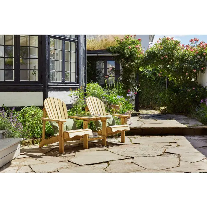Swedish Redwood Double Adirondack Chair - 1