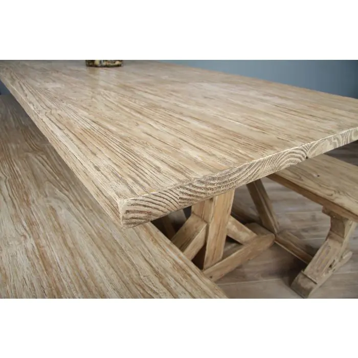 2.4m Farmhouse Cross Dining Table - 9