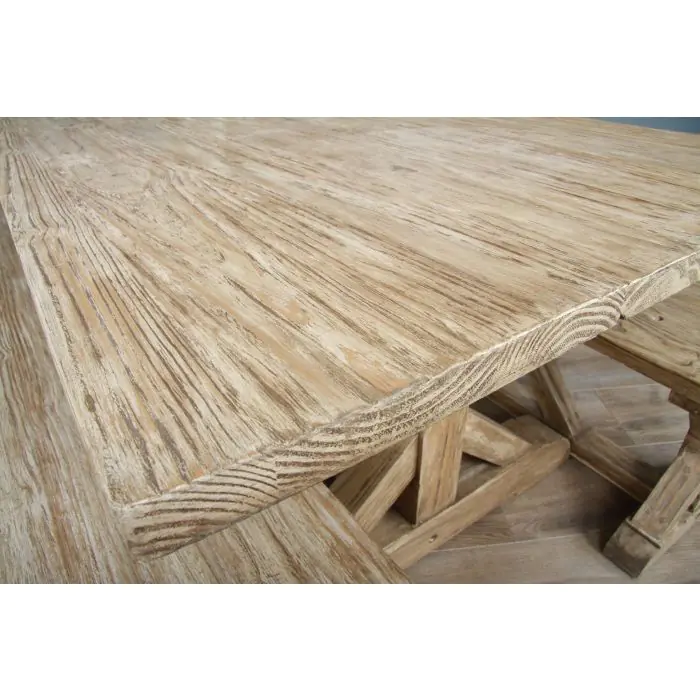 2.4m Farmhouse Cross Dining Table with 8 Riviera Armchairs - 11