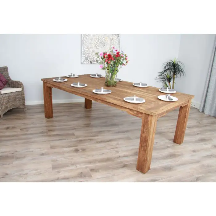 3m Reclaimed Teak Taplock Dining Table - 1