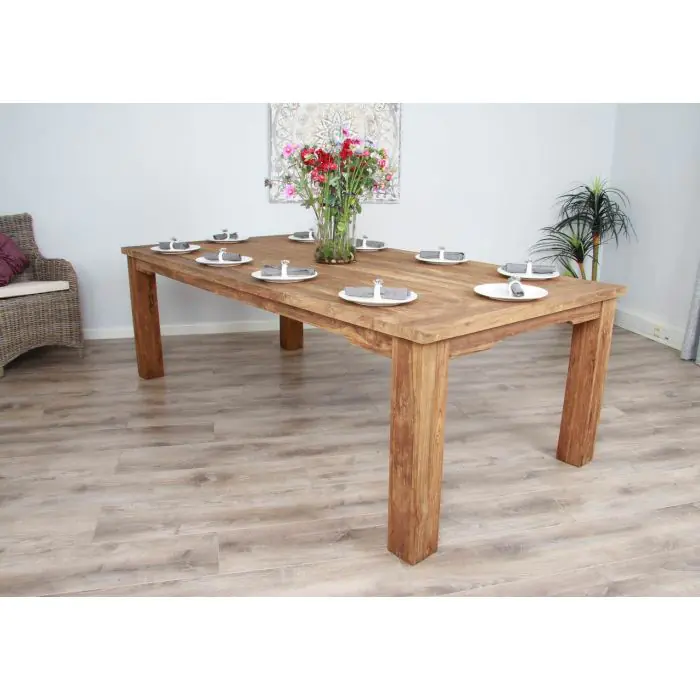 2.4m Reclaimed Teak Taplock Dining Table - 5