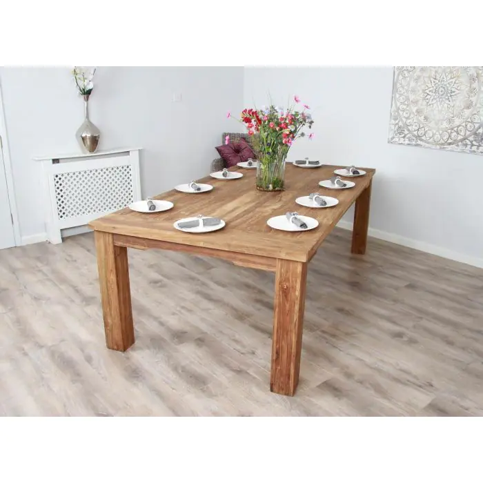 2.4m Reclaimed Teak Taplock Dining Table - 4