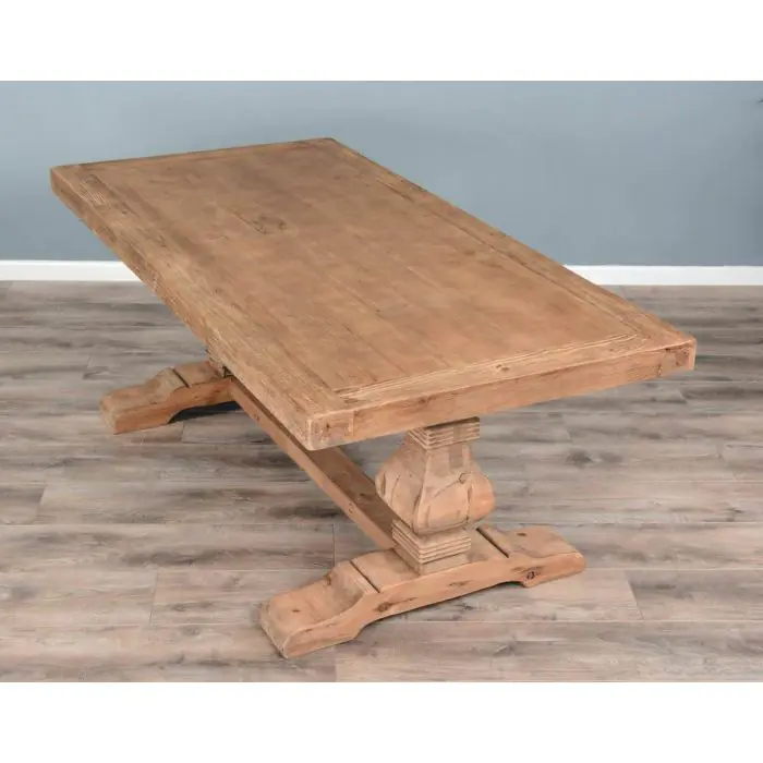 2m Reclaimed Elm Pedestal Dining Table - 7