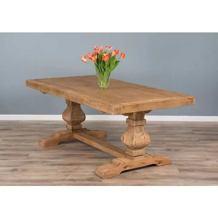 2m Reclaimed Elm Pedestal Dining Table - 4