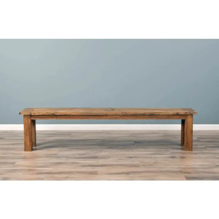 2m Reclaimed Teak Mexico Backless Bench - 3