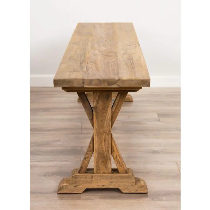 2.4m Reclaimed Teak Refectory Backless Bench - 2