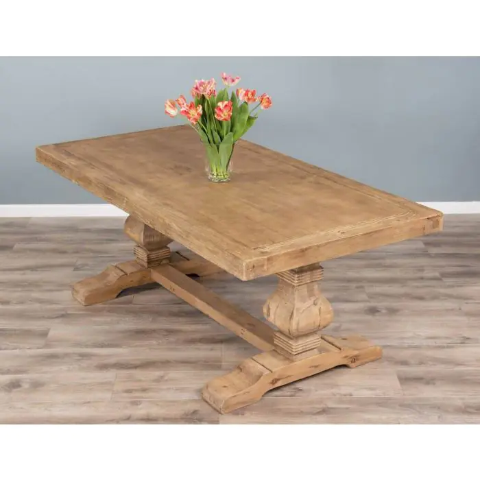 2m Reclaimed Elm Pedestal Dining Table - 1