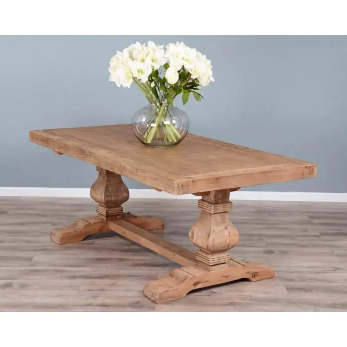 2m Reclaimed Elm Pedestal Dining Table - 5