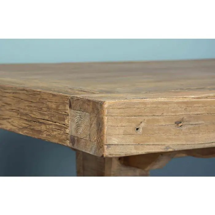 2m Reclaimed Elm Pedestal Dining Table - 11