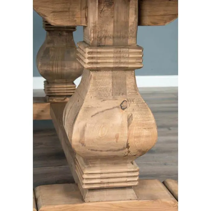 2m Reclaimed Elm Pedestal Dining Table - 9