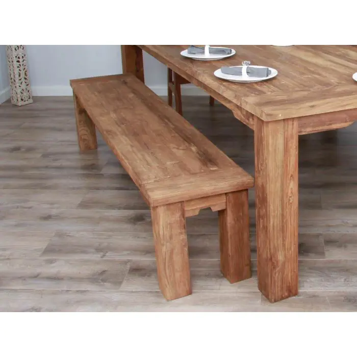 3m Reclaimed Teak Taplock Backless Dining Bench - 1