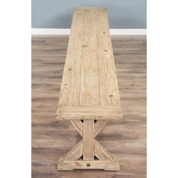 3m Farmhouse Cross Backless Bench - 4